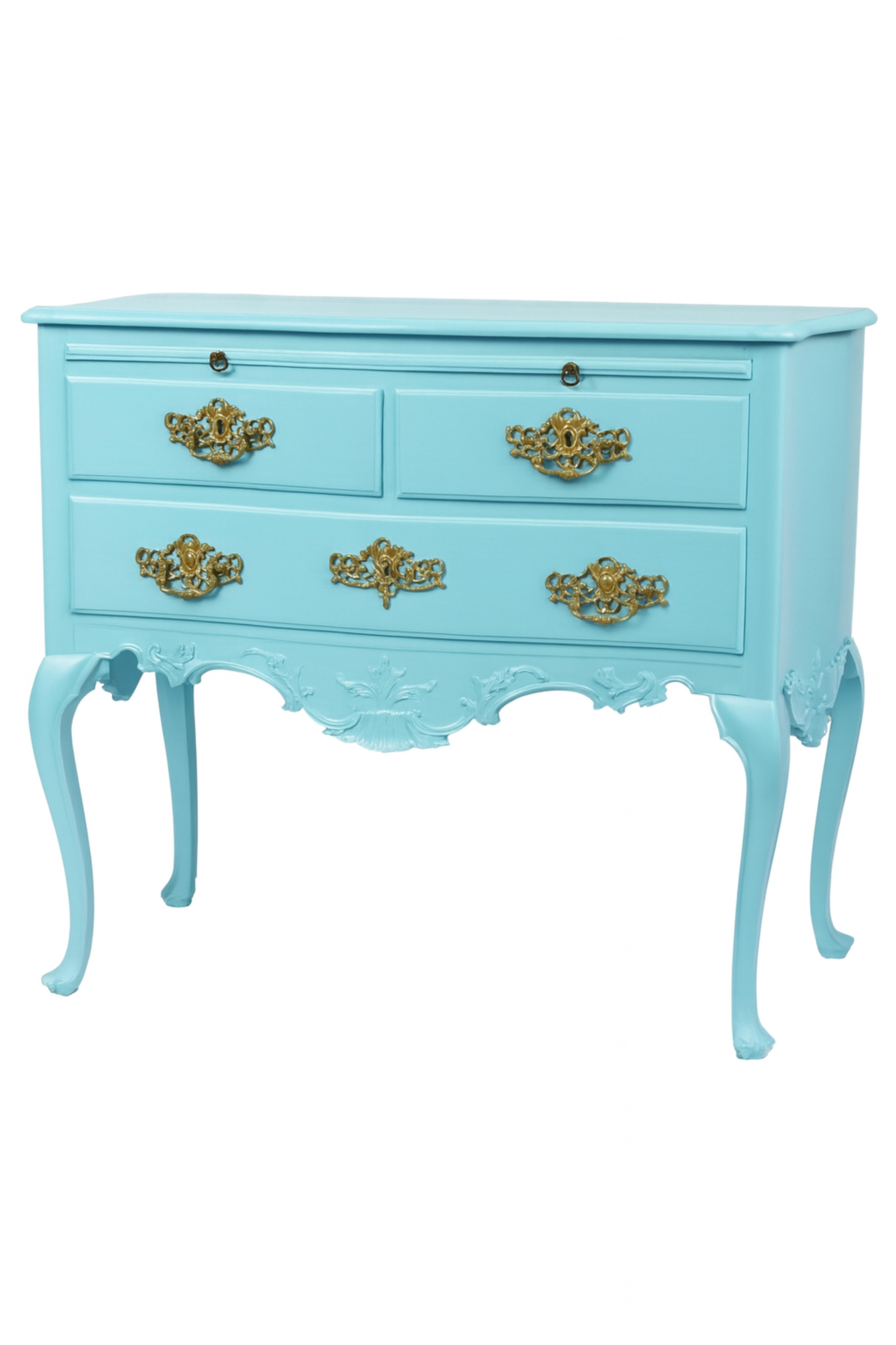 Laiton Blue Egg Baroque Commode, 18th Century en vente