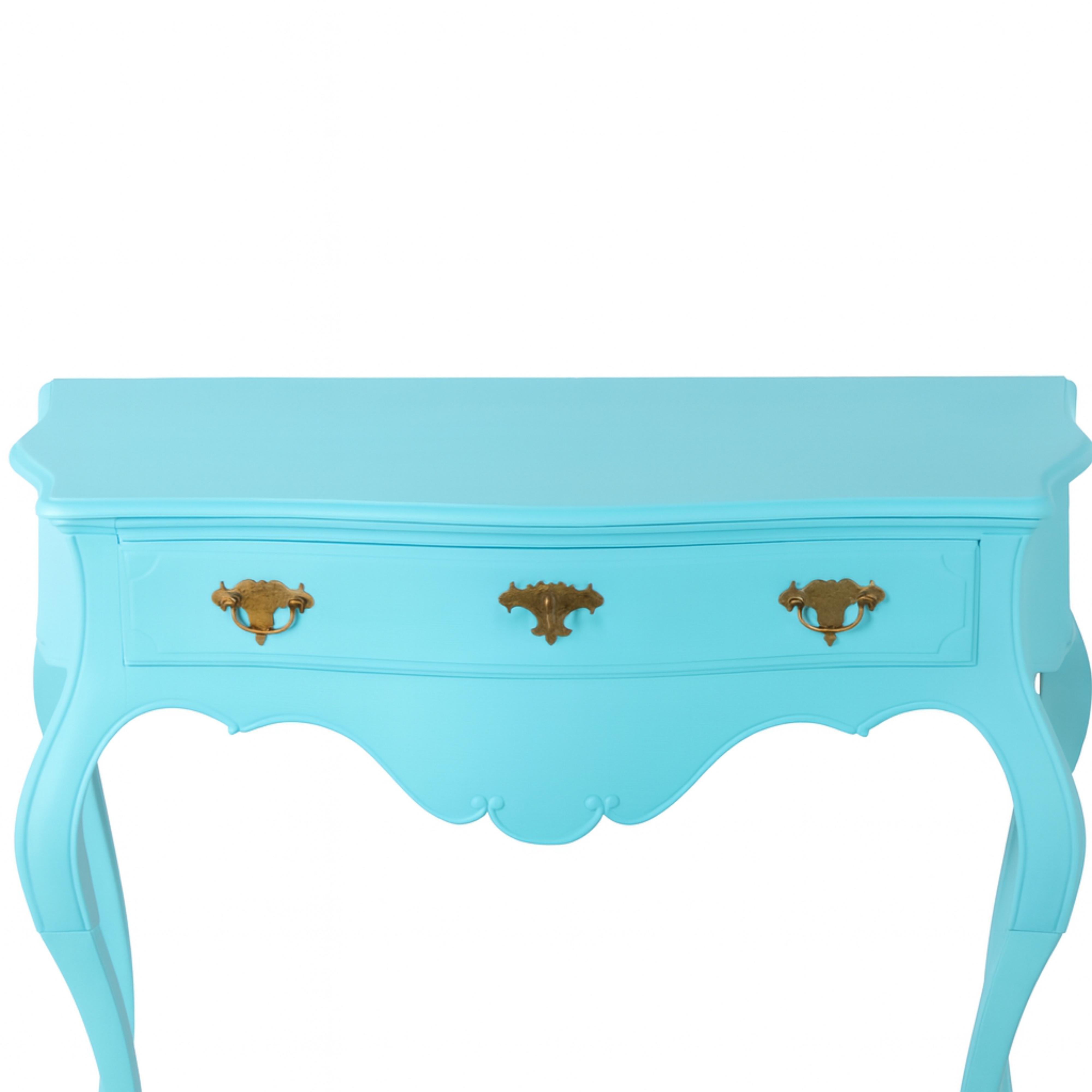 Blue Egg Black Baroque Styled Commode, 19th Century In condizioni buone in vendita a Lisbon, PT