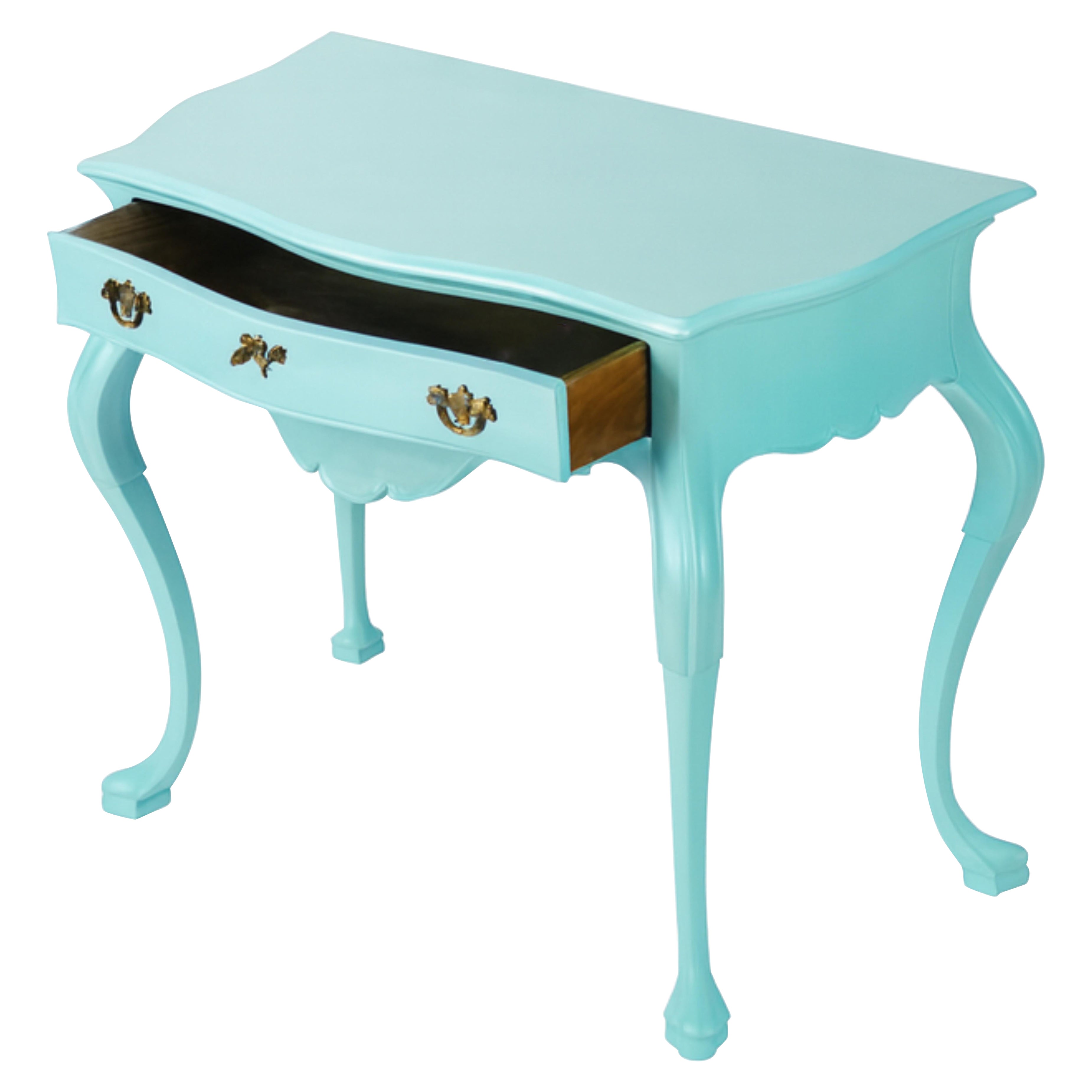 Blue Egg Black Baroque Styled Commode, 19th Century