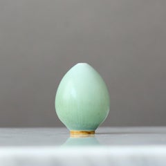 Blue Eggshaped Stoneware Vase Berndt Friberg. Gustavsberg Studio, Sweden 1960s