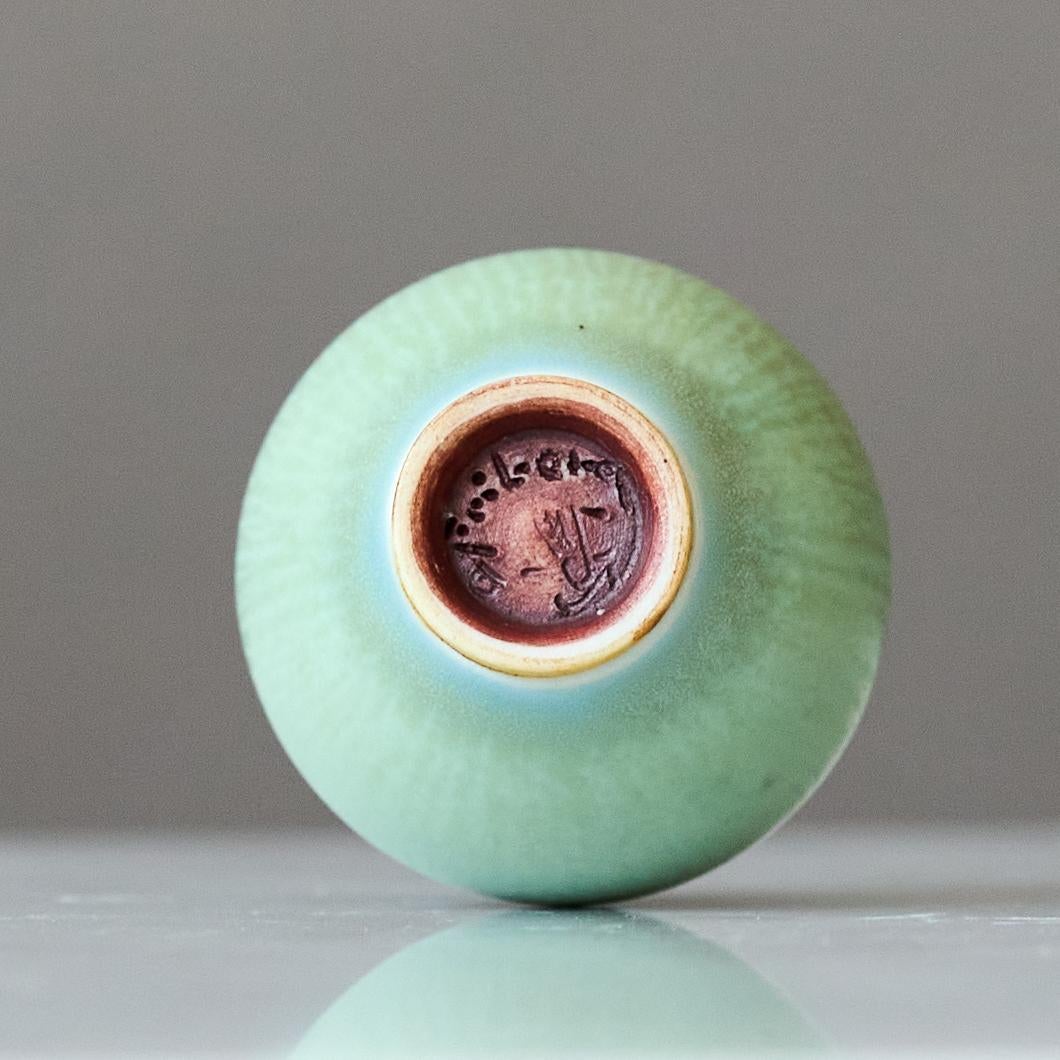 Blue Eggshaped Stoneware Vase Berndt Friberg. Gustavsberg Studio, Sweden 1960s For Sale 1