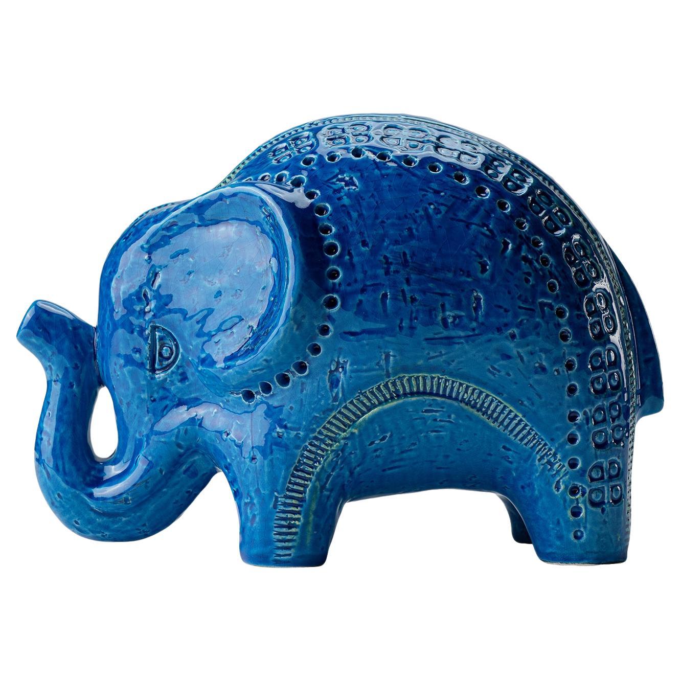 Blue Elephant Figurine by Aldo Londi
