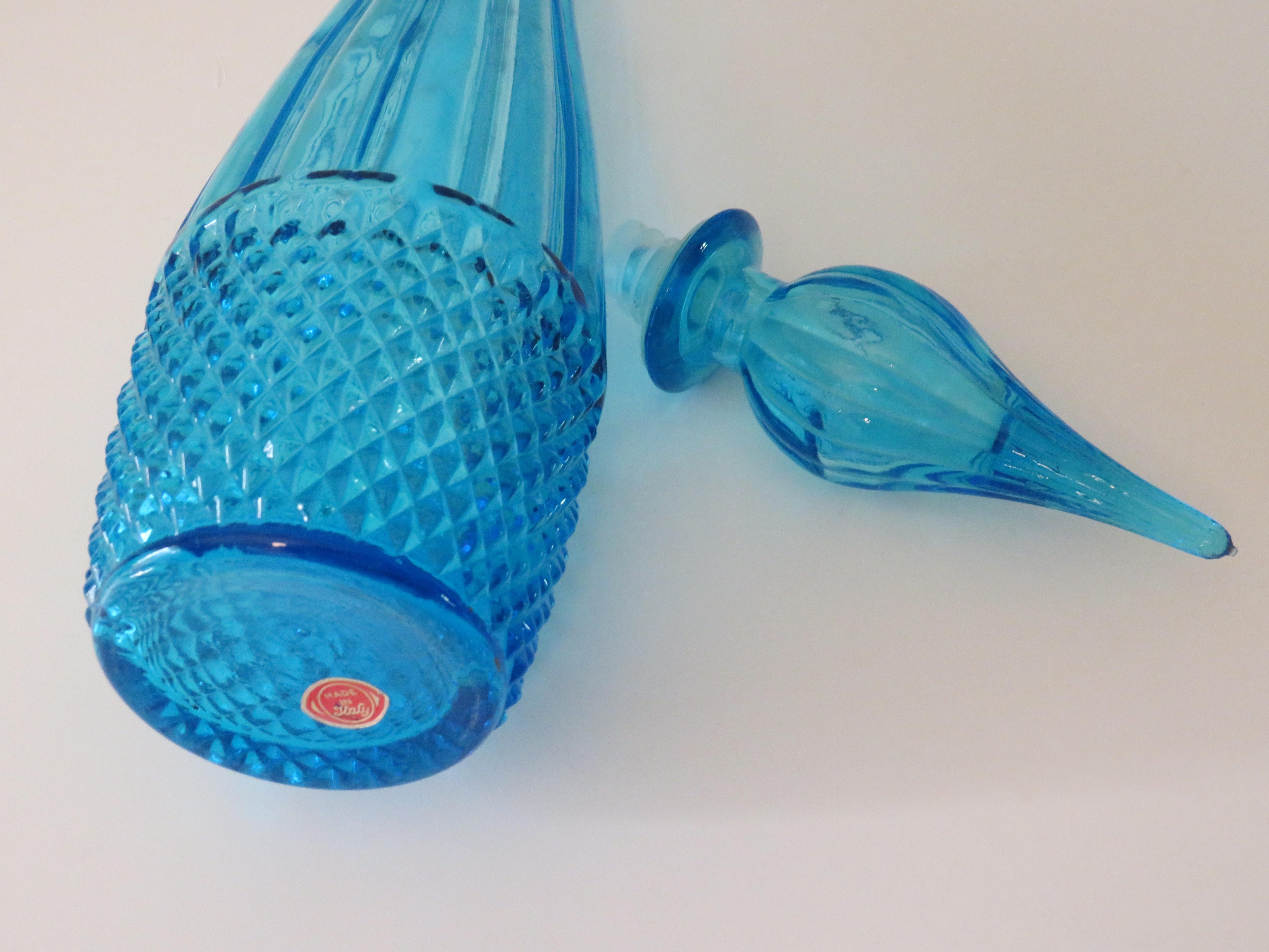 Italian Blue Empoli Bottle, Italy 1960 For Sale
