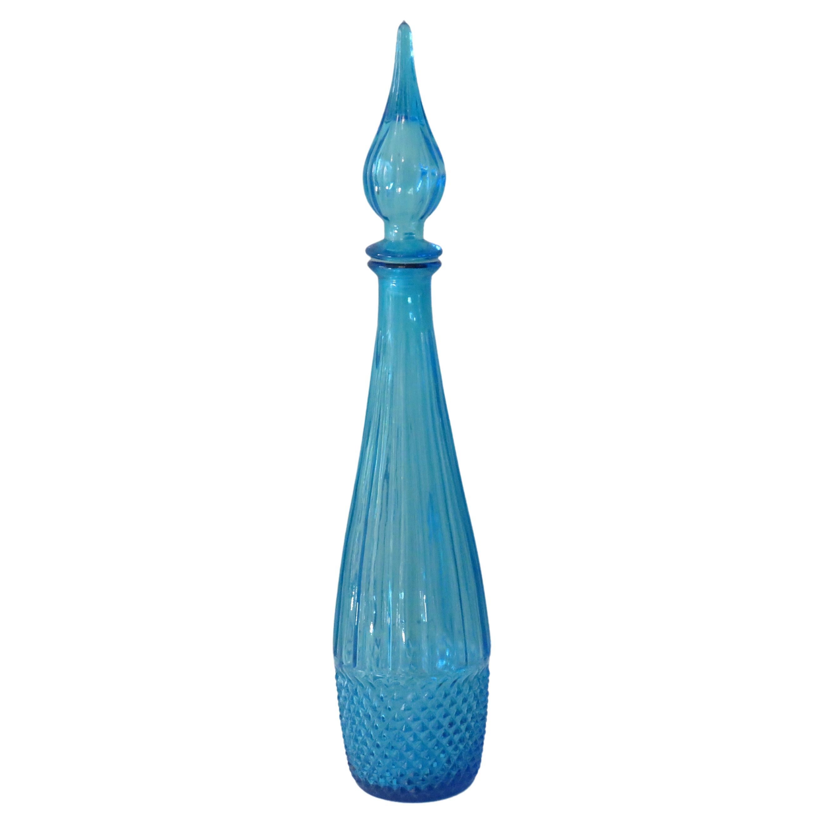 Blue Empoli Bottle, Italy 1960 For Sale