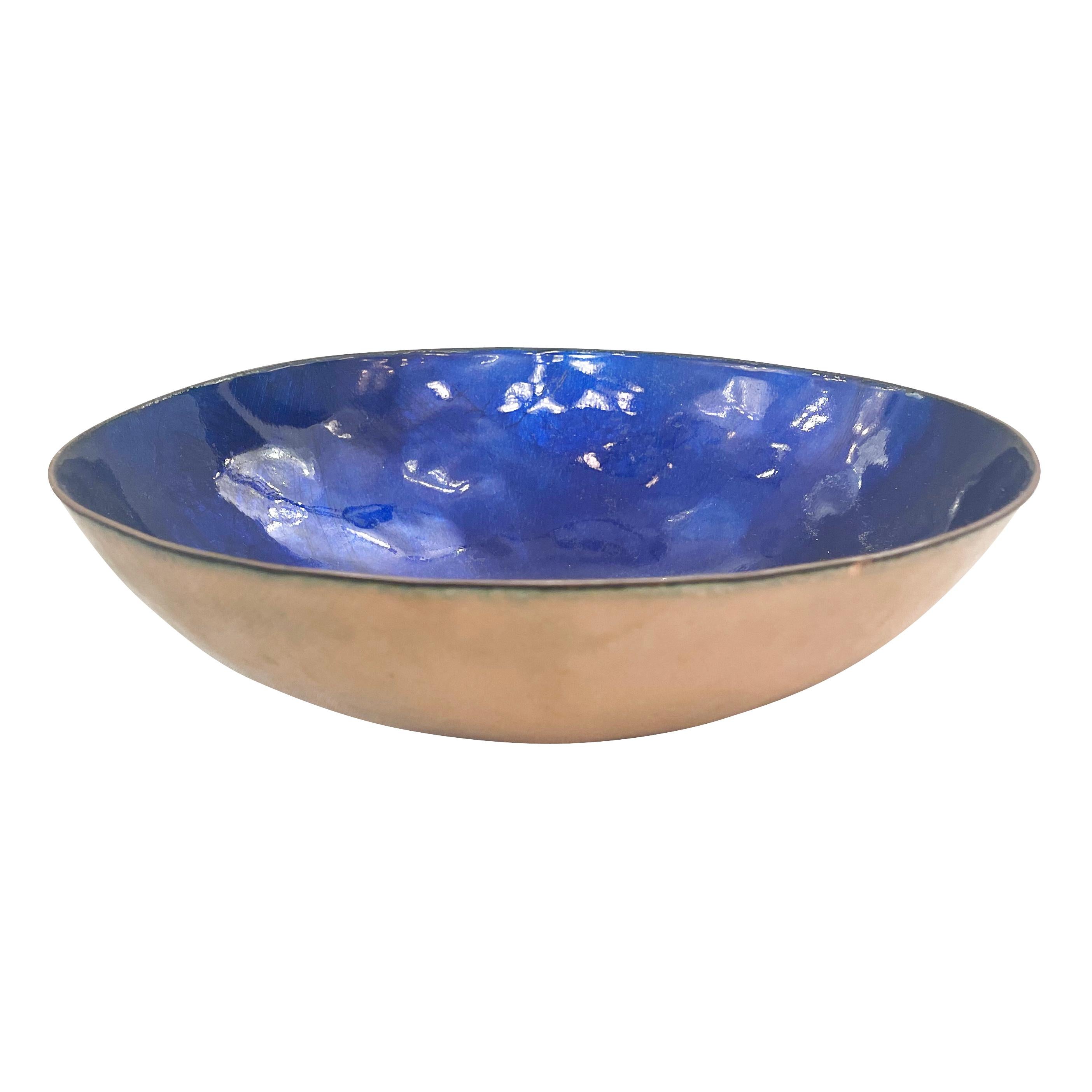 Blue Enamel Bowl by Paolo De Poli In Good Condition In New York, NY