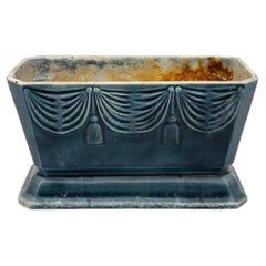 Blue Enamel Cast Iron Cachepot