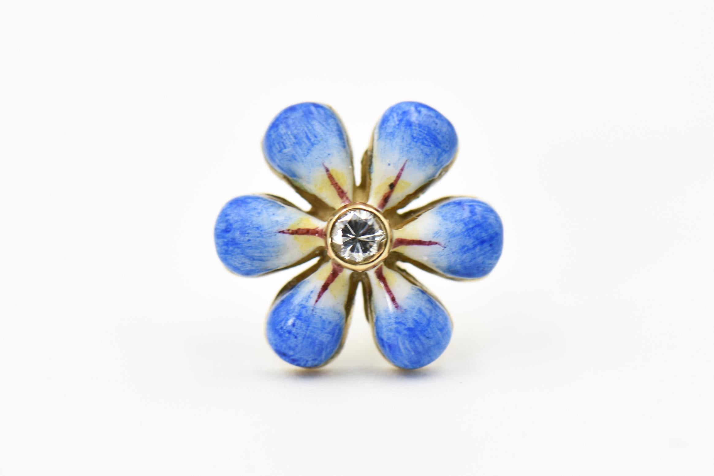 enamel daisy earrings