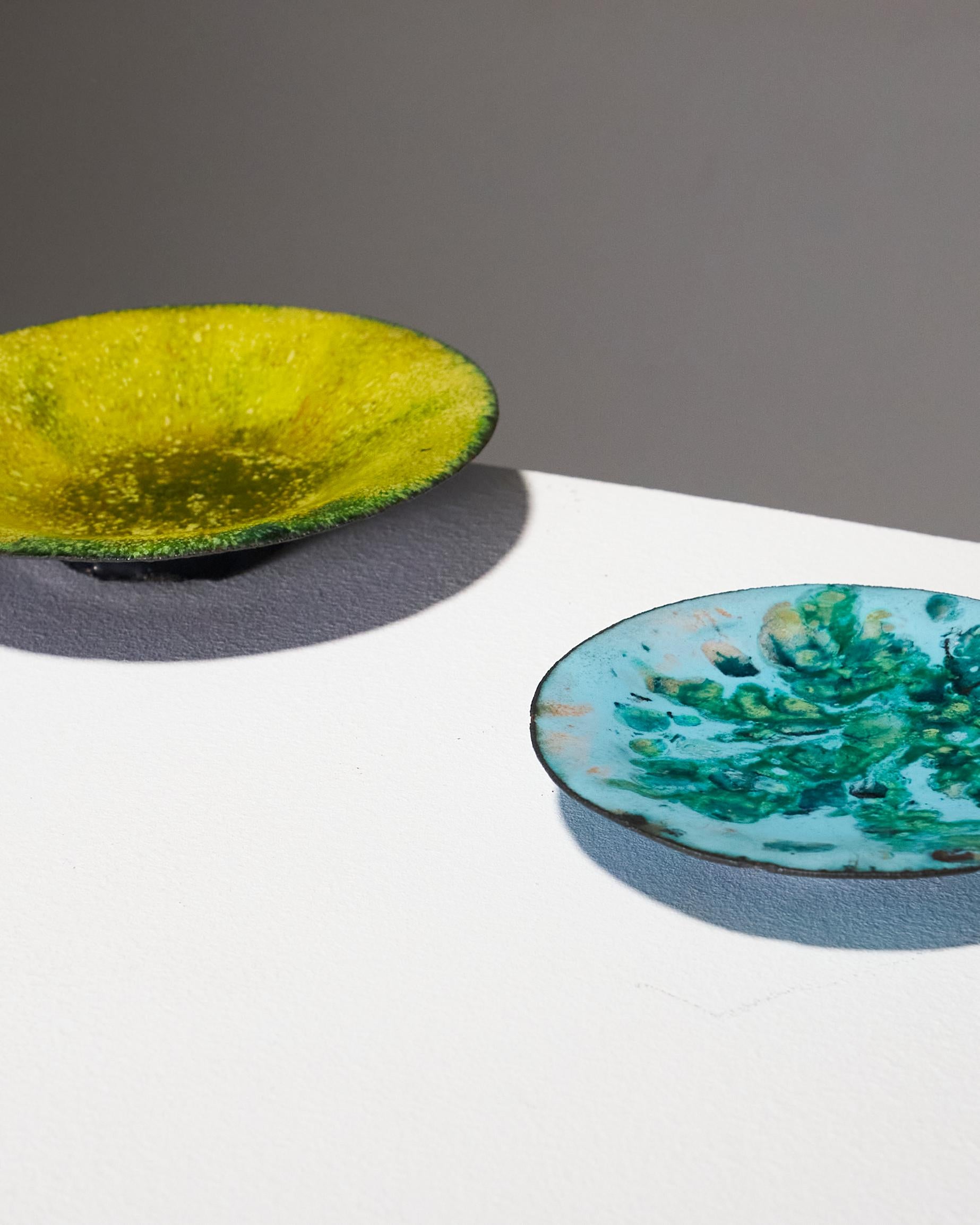 Plat en émail bleu, Geneviève Martineau-Dausset, années 1950 4