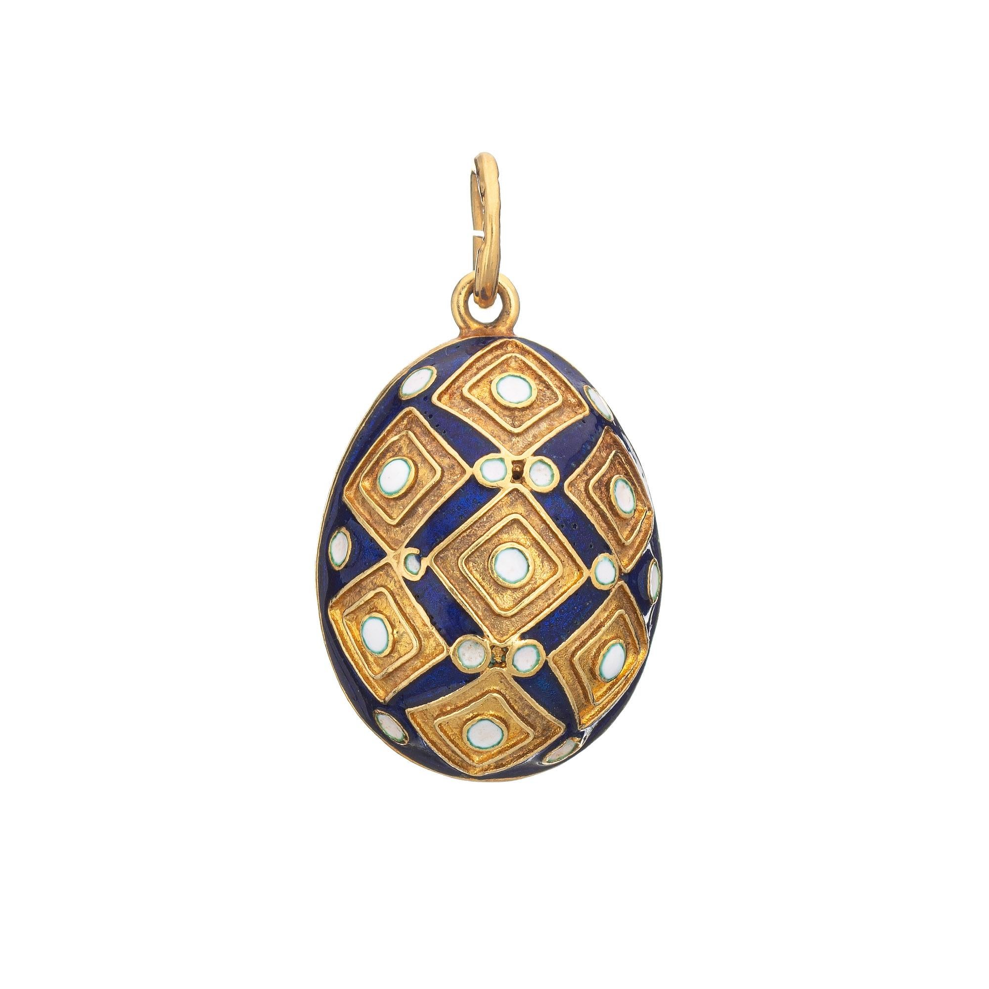blue enamel pendant