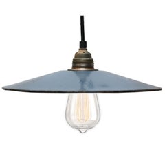 Blue Enamel French Vintage Industrial Pendant Light