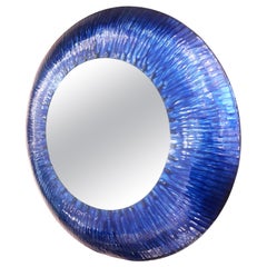 Blue Enamel Mirror