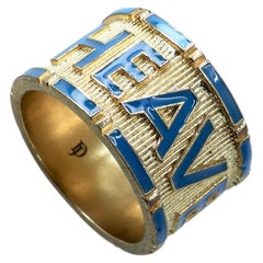 Blue Enamel Ring Heavens Band Ring J Dauphin