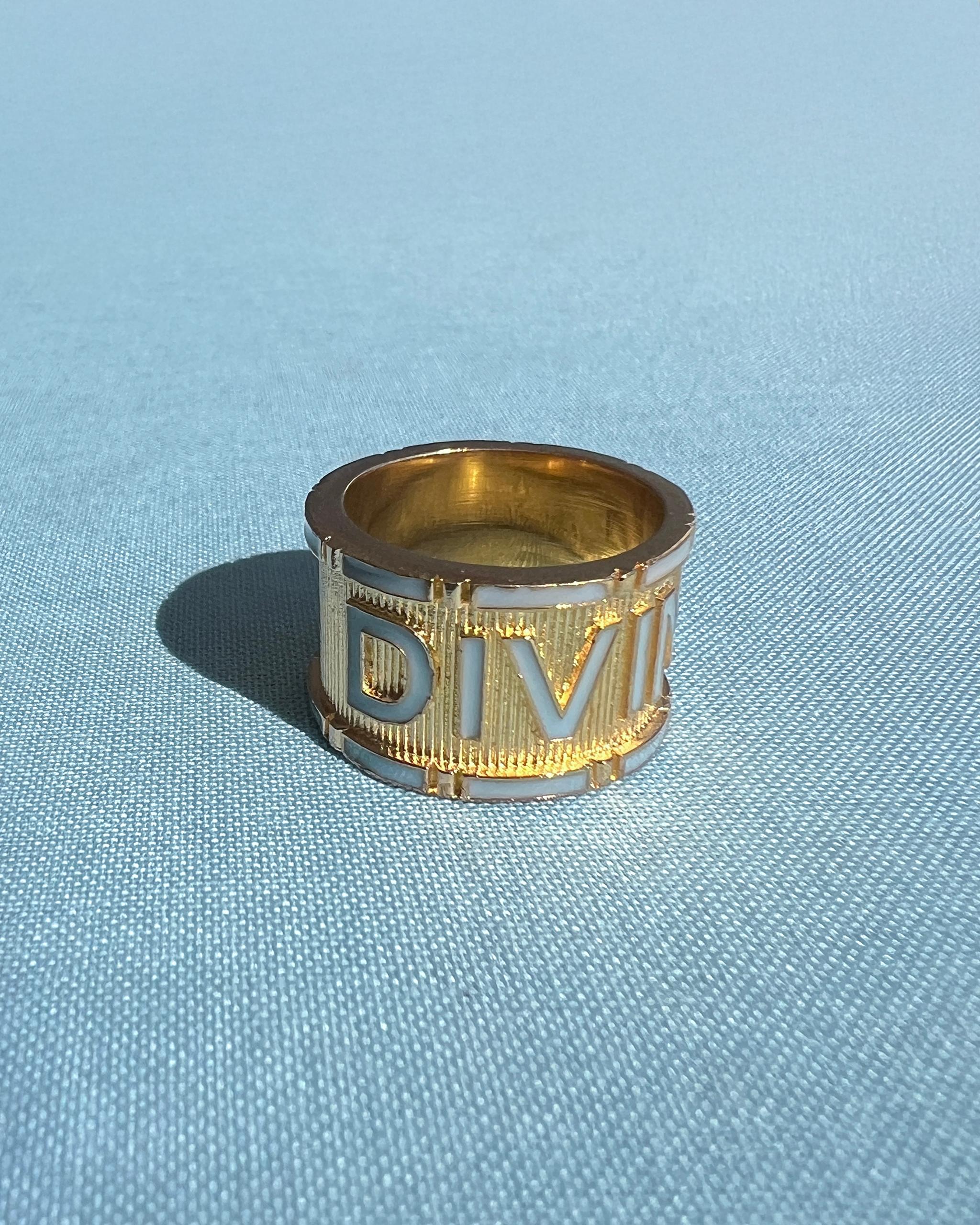 Band Ring Light Blue Enamel Divine For Sale 1