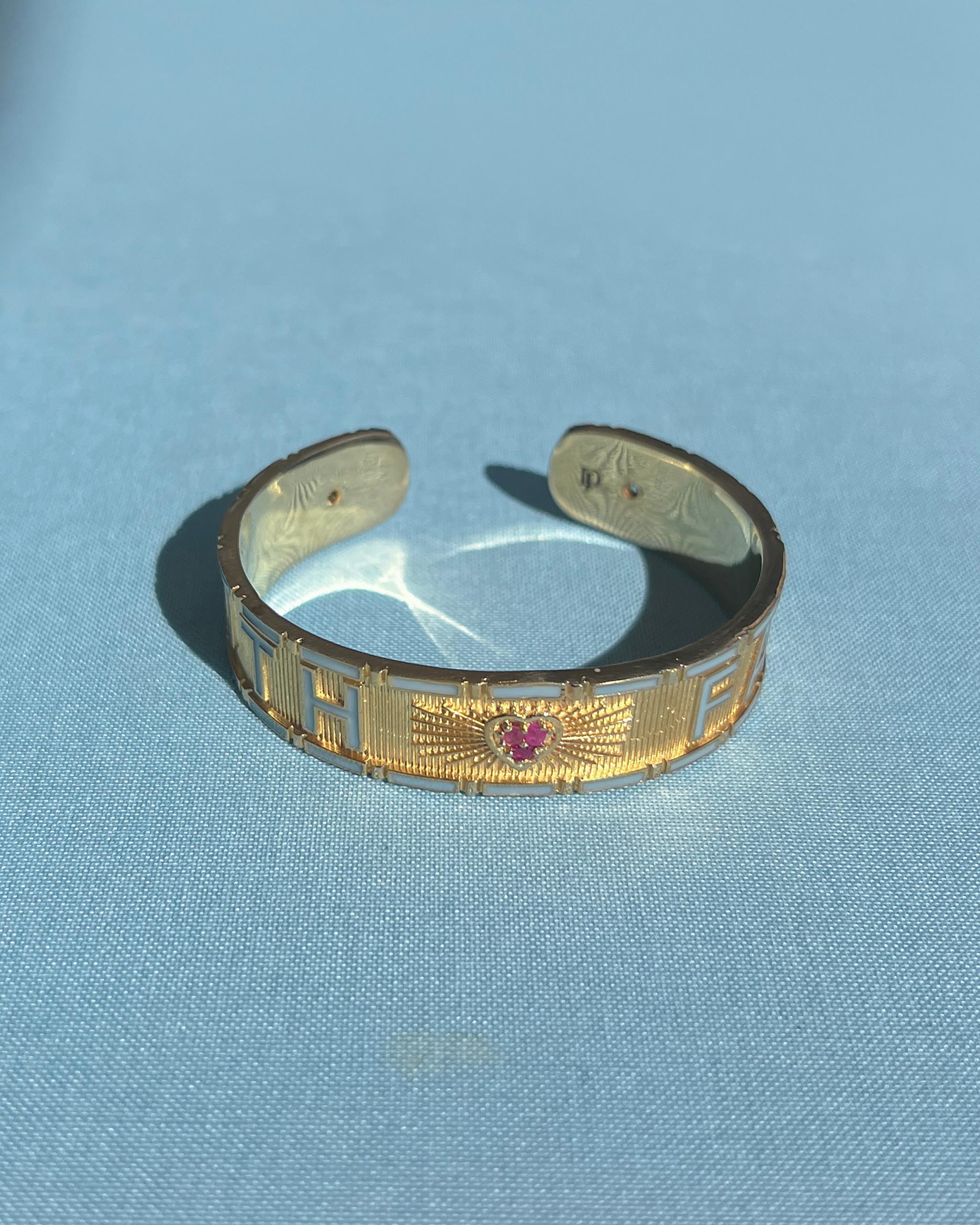 Band Ring Light Blue Enamel Divine For Sale 2