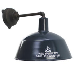 Blue Enamel Vintage Industrial Cast Iron Factory Sconces Wall Lights