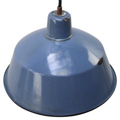 Blue Enamel Vintage Industrial Factory Pendant Lamp