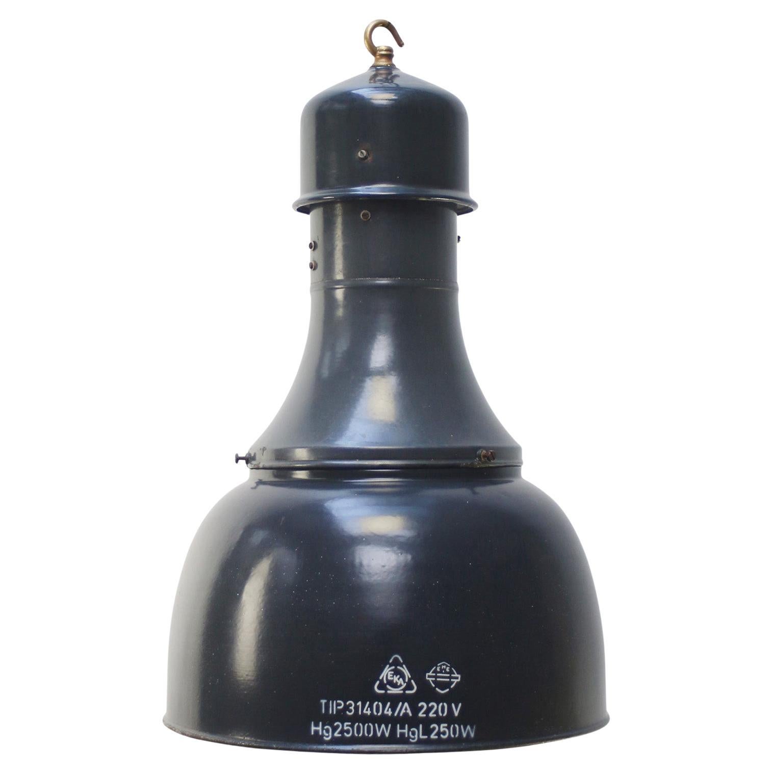 Blue Enamel Vintage Industrial Factory Pendant Light