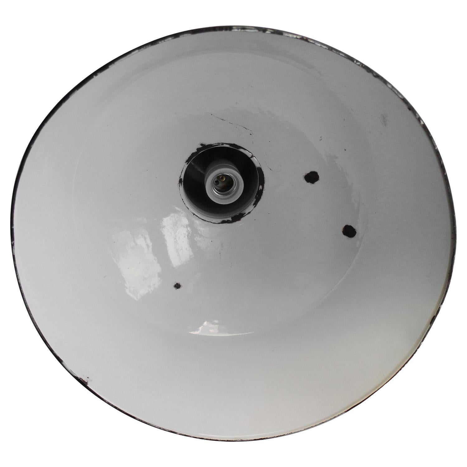 Hungarian Blue Enamel Vintage Industrial Factory Pendant Lights For Sale