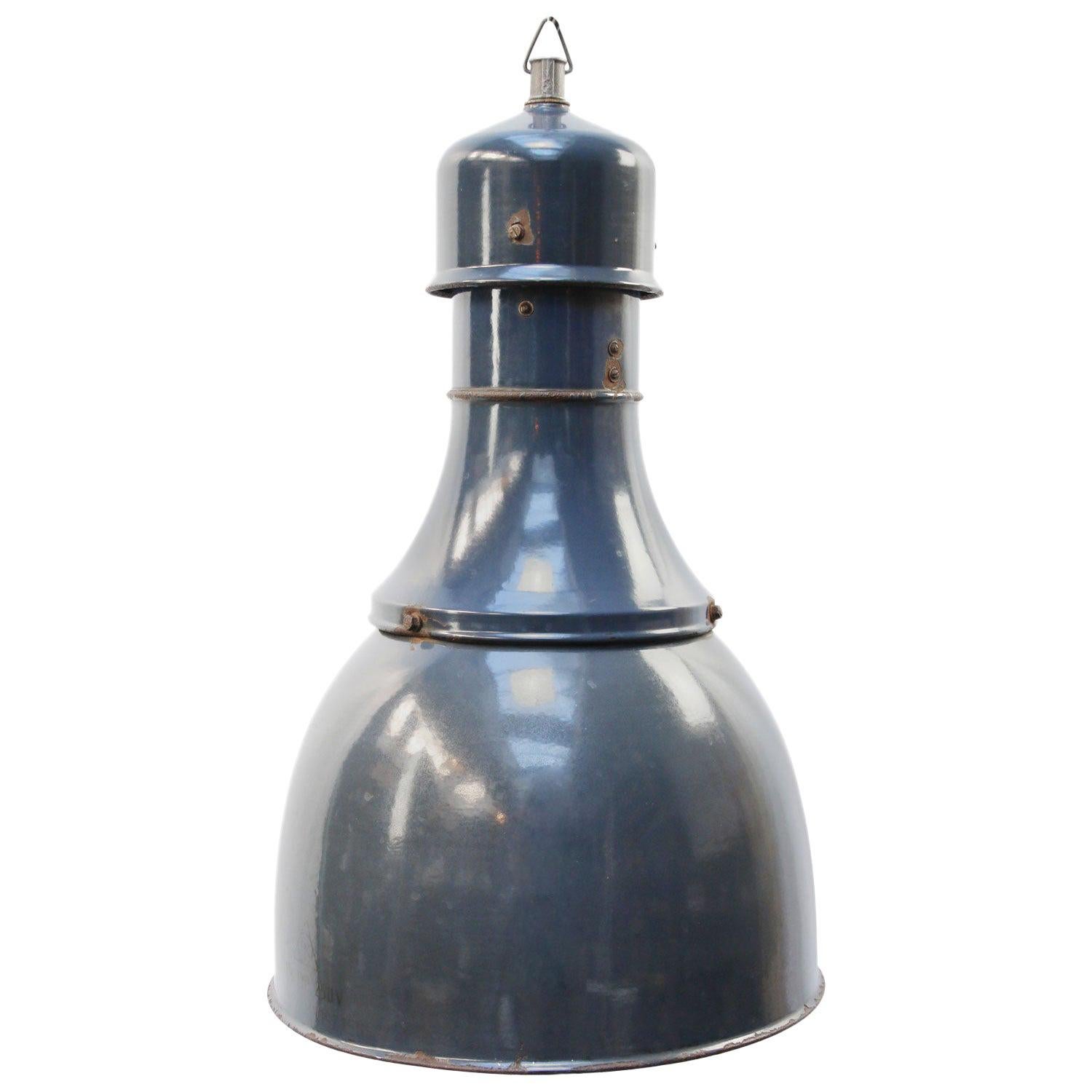 Blue Enamel Vintage Industrial Factory Pendant Lights