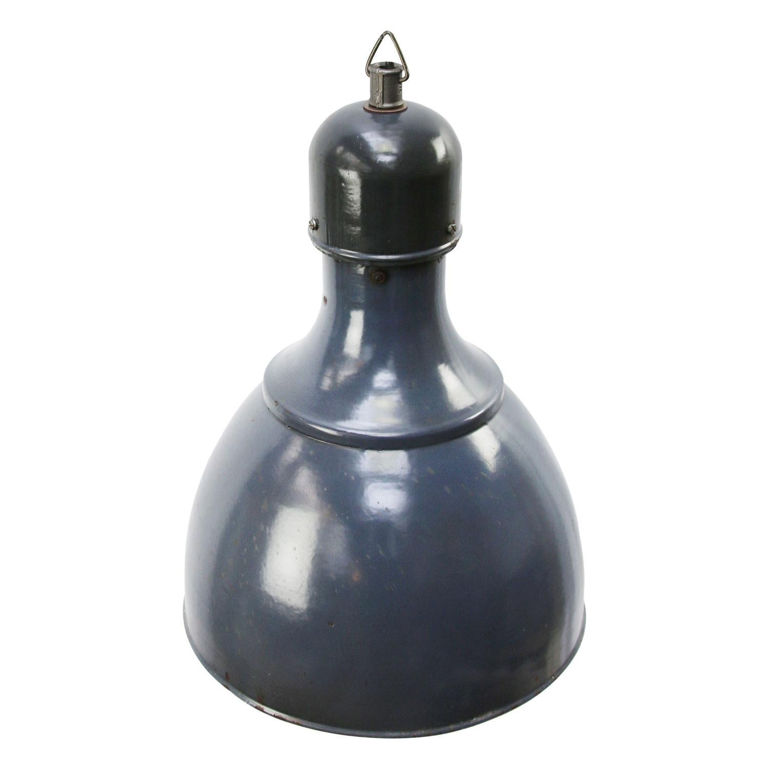 Blue large factory light blue enamel. White interior cast iron top.

Weight: 2.8 kg / 6.2 lb

Priced per individual item. All lamps have been made suitable by international standards for incandescent light bulbs, energy-efficient and LED bulbs.