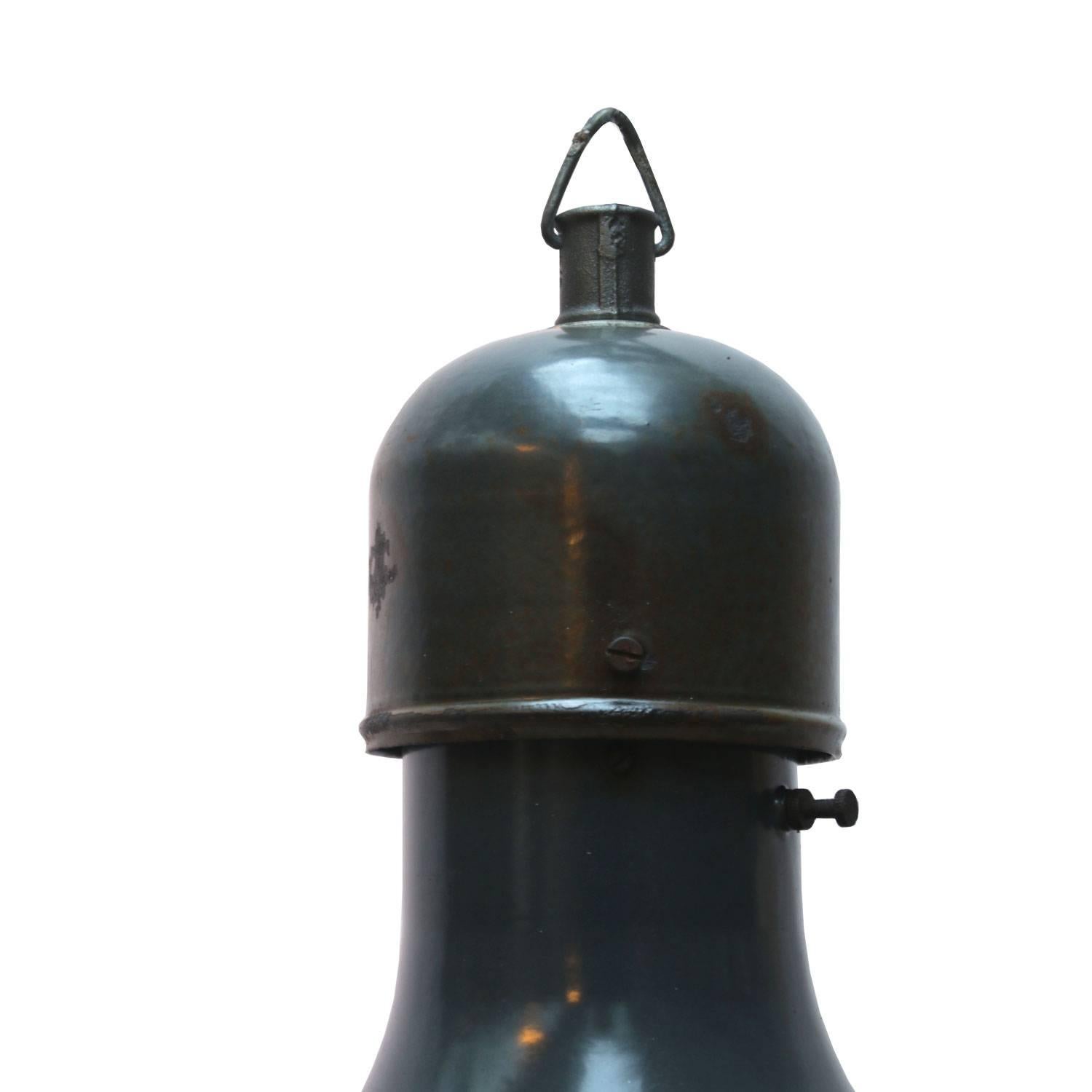 Blue large factory light blue enamel. White interior cast iron top.

Weight: 2.8 kg / 6.2 lb

Priced per individual item. All lamps have been made suitable by international standards for incandescent light bulbs, energy-efficient and LED bulbs.