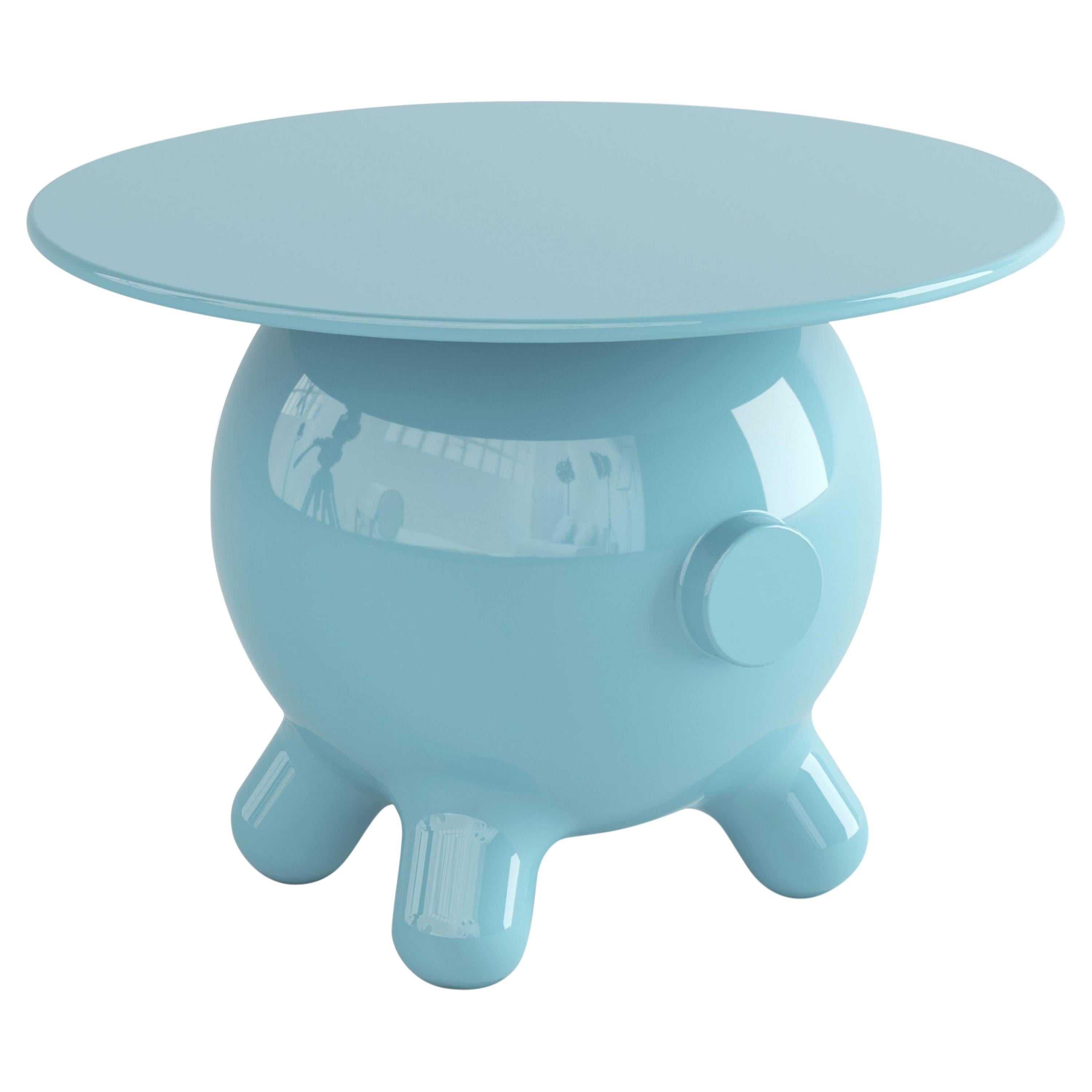 Pogo, dekorativer Beistelltisch, Nachttisch, in Blau, von Joel Escalona im Angebot