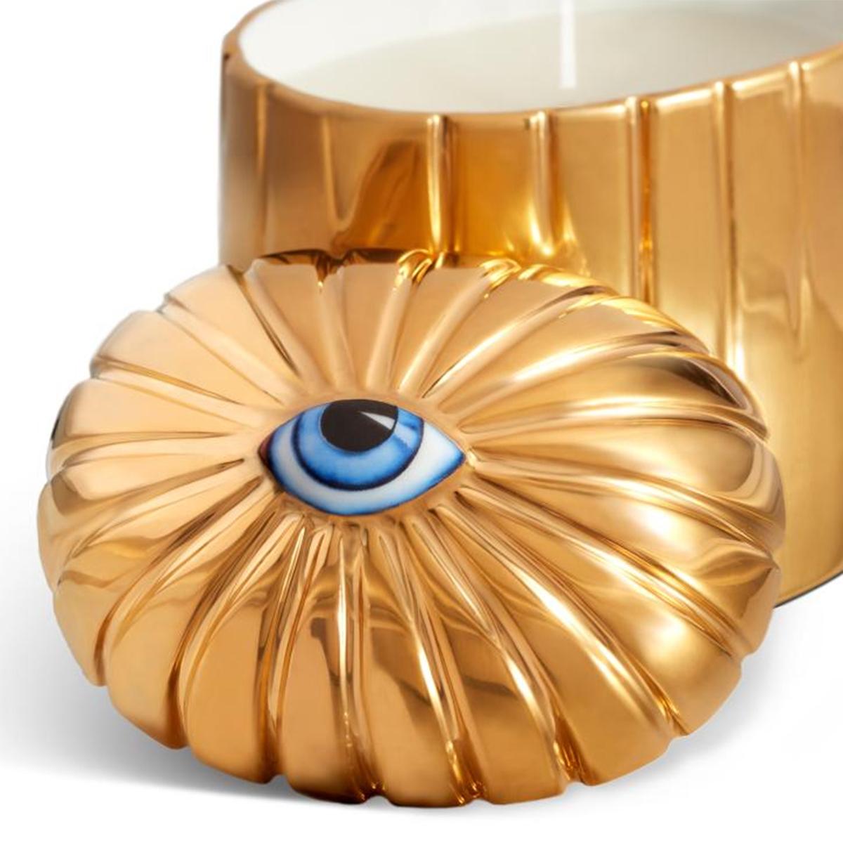 Contemporary Blue Eye Gold Candle Box For Sale