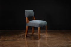Silla de comedor de tela azul con madera exótica de Costantini, Bruno, en stock