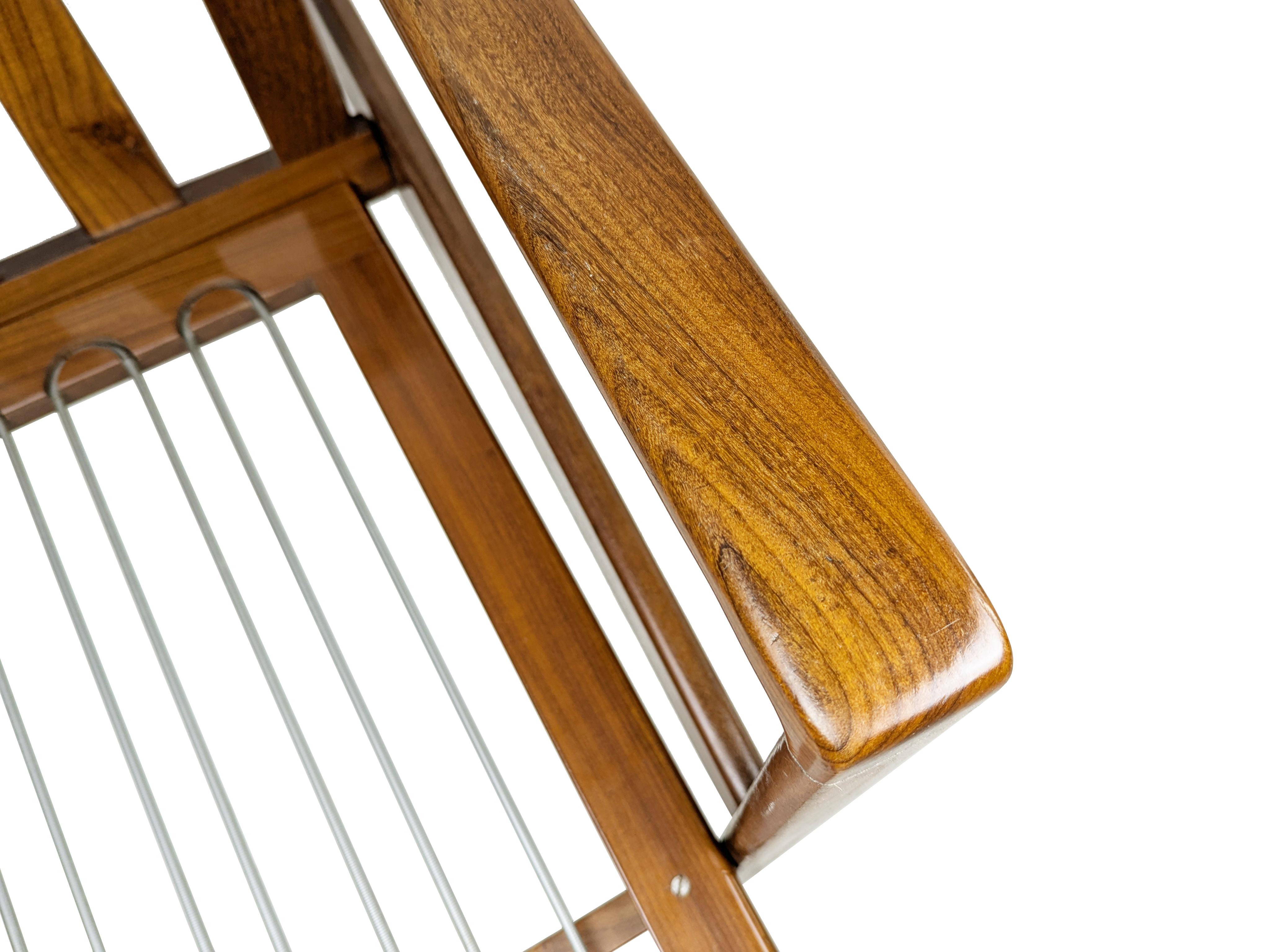 Blue fabric & teakwood 1960s armchair by Arne Wahl Iversen for Komfort For Sale 1