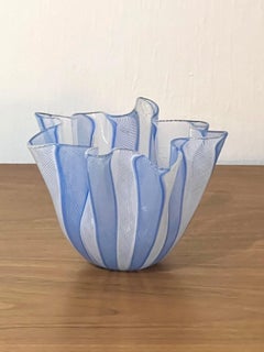 Blue Fazzoletto Murano Modern Handkerchief Vase