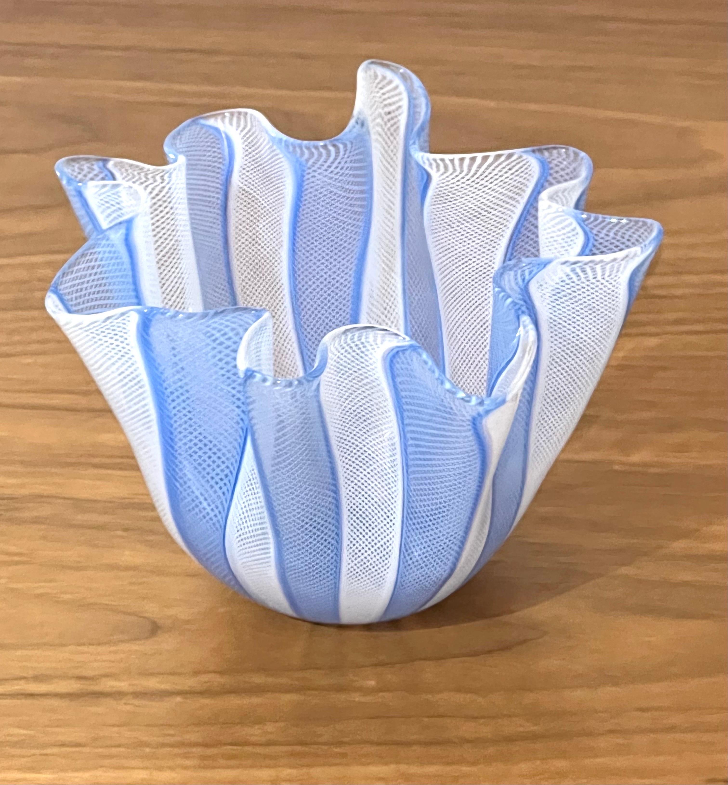 murano glass handkerchief vase