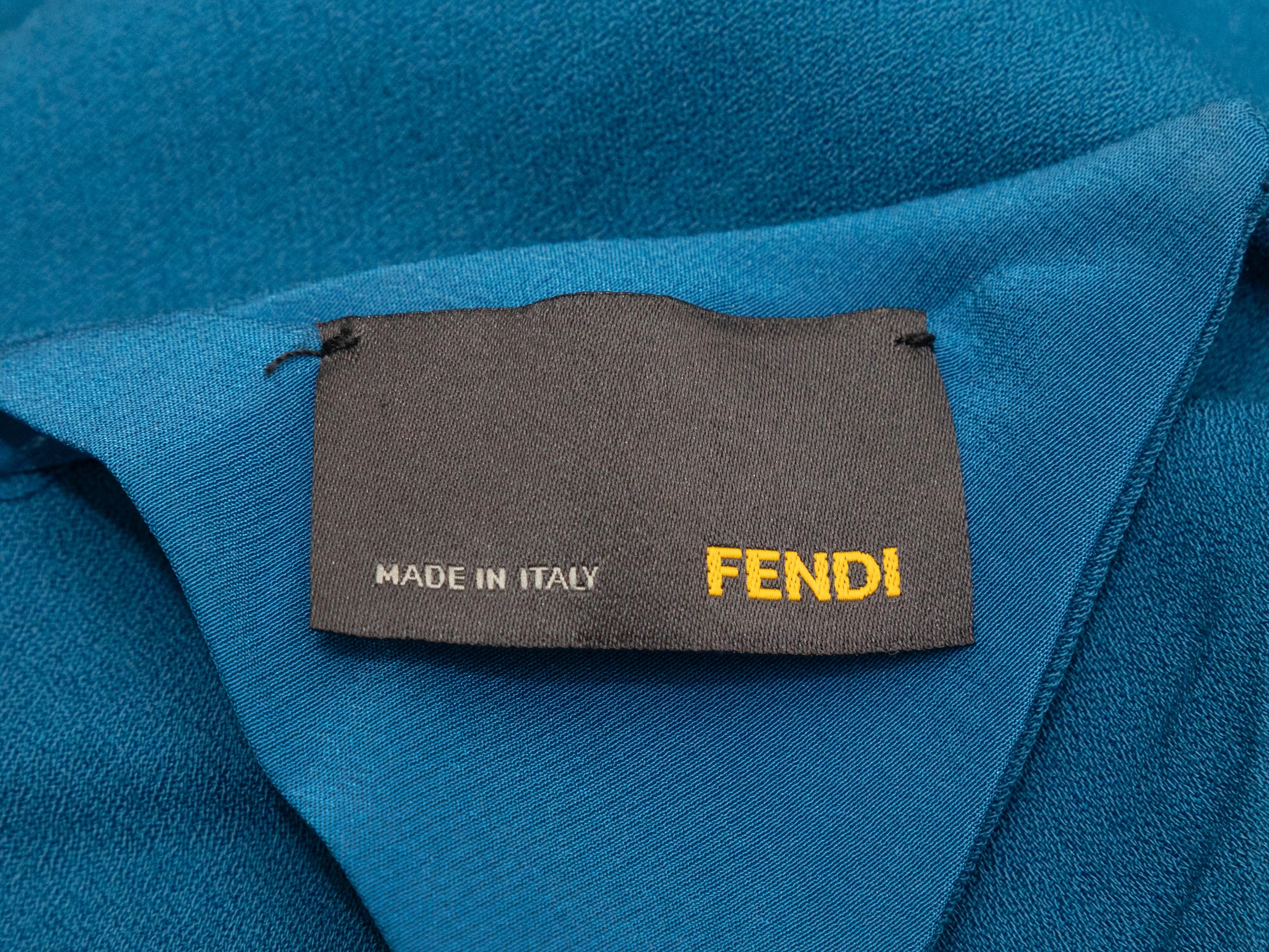 Blue Fendi Long Sleeve Belted Dress Size IT 44 For Sale 2