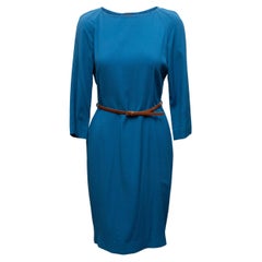 Blue Fendi Long Sleeve Belted Dress Size IT 44
