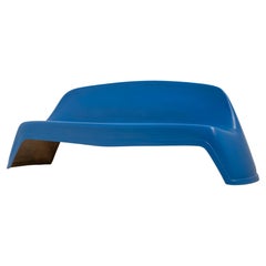 Blue Fiberglass Bench by Walter Papst for Wilkhahn, Germany, 1960s