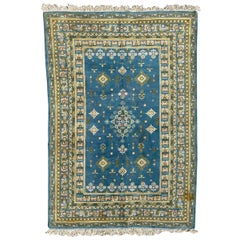 Blauer Tunisianischer Teppich im Vintage-Stil