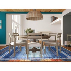 Blue Fine Kashkuli Gabbeh Soft Wool Hand Knotted Oriental Rug 8'11" x 11'11"
