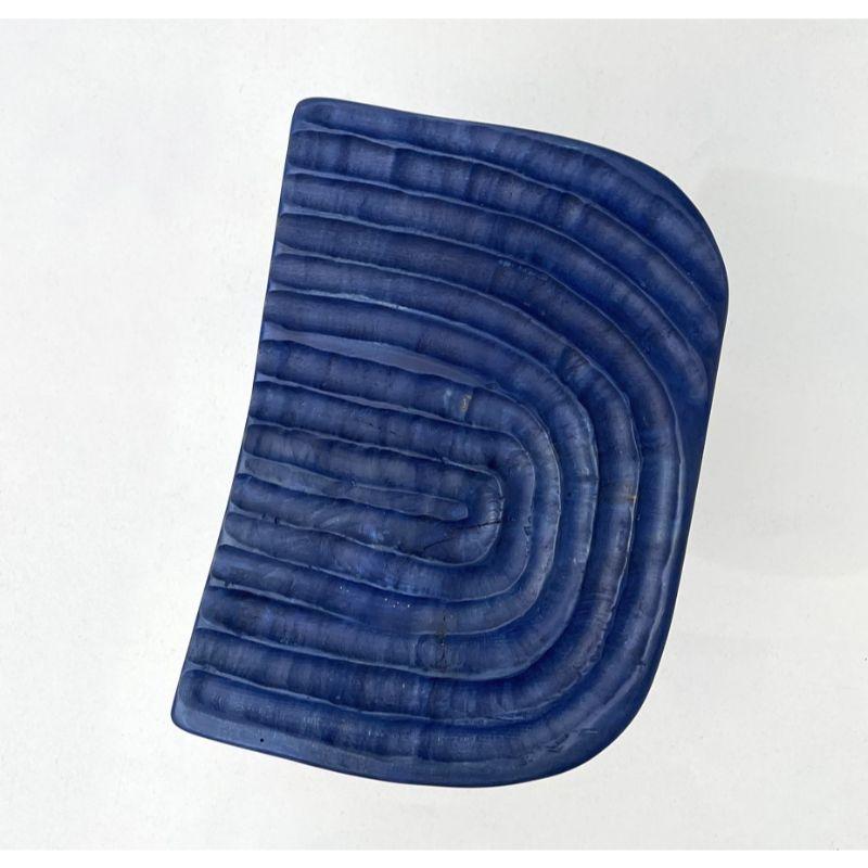 Stained Blue Fingerprint Stool by Victor Hahner For Sale