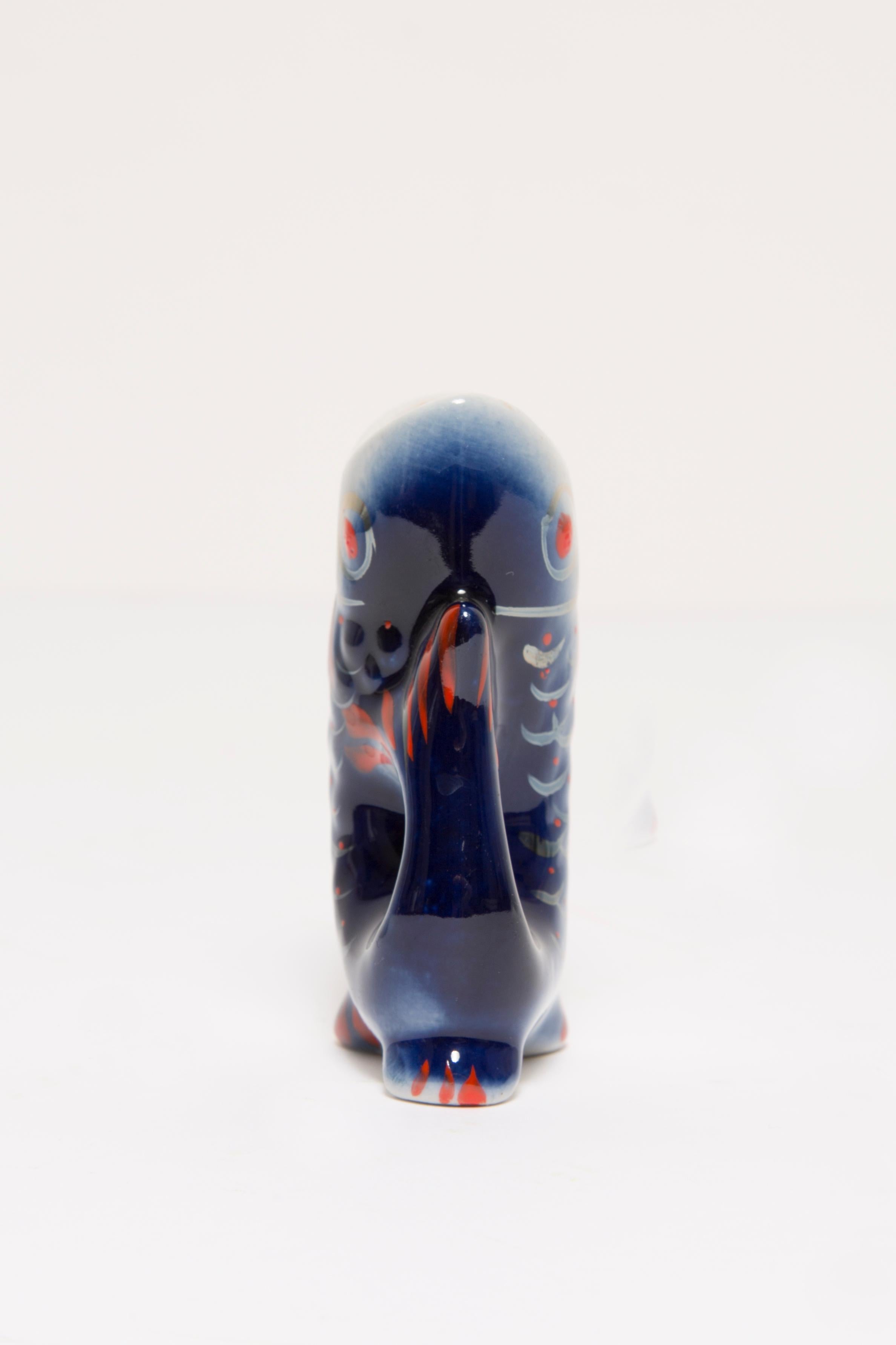 Blaues Fischglas-Dekanter und -Gläser, 20. Jahrhundert, Europa, 1960er Jahre (Porzellan) im Angebot