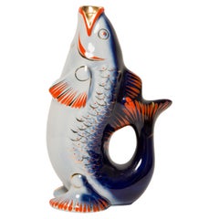 Retro Blue Fish Glass Decanter or Vase, 20th Century, Europe, 1960s