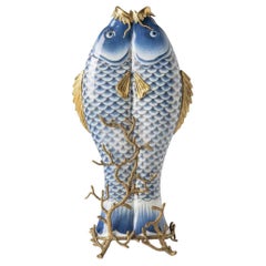 Blue Fishes High Vase