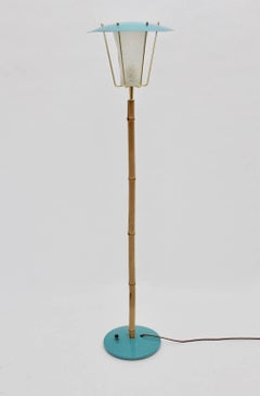 Bamboo Brass Mid Century Modern Floor Lamp No 2081 Karla Kalmar c 1960 Vienna