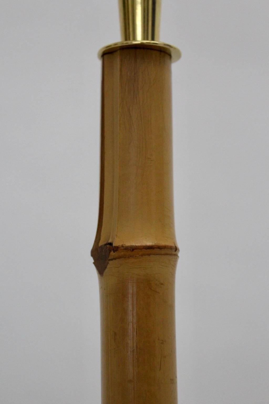 Metal Bamboo Brass Mid Century Modern Floor Lamp No 2081 Karla Kalmar c 1960 Vienna For Sale