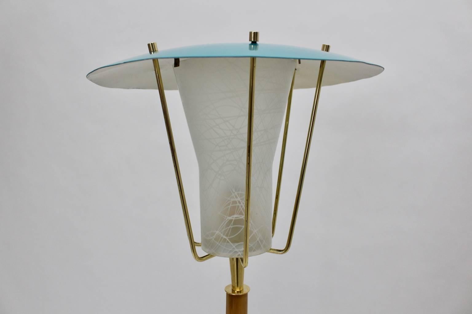 Bamboo Brass Mid Century Modern Floor Lamp No 2081 Karla Kalmar c 1960 Vienna For Sale 1