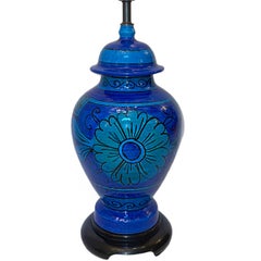 Blue Floral Ceramic Lamp