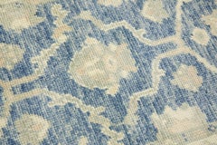 Blue Floral Design Handwoven Wool Turkish Oushak Rug 3' x 4'10"