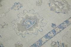 Tappeto Oushak turco in lana intrecciata a mano con disegno floreale blu 9'4" X 11'5"
