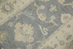 Blue Floral Design Handwoven Wool Turkish Oushak Runner