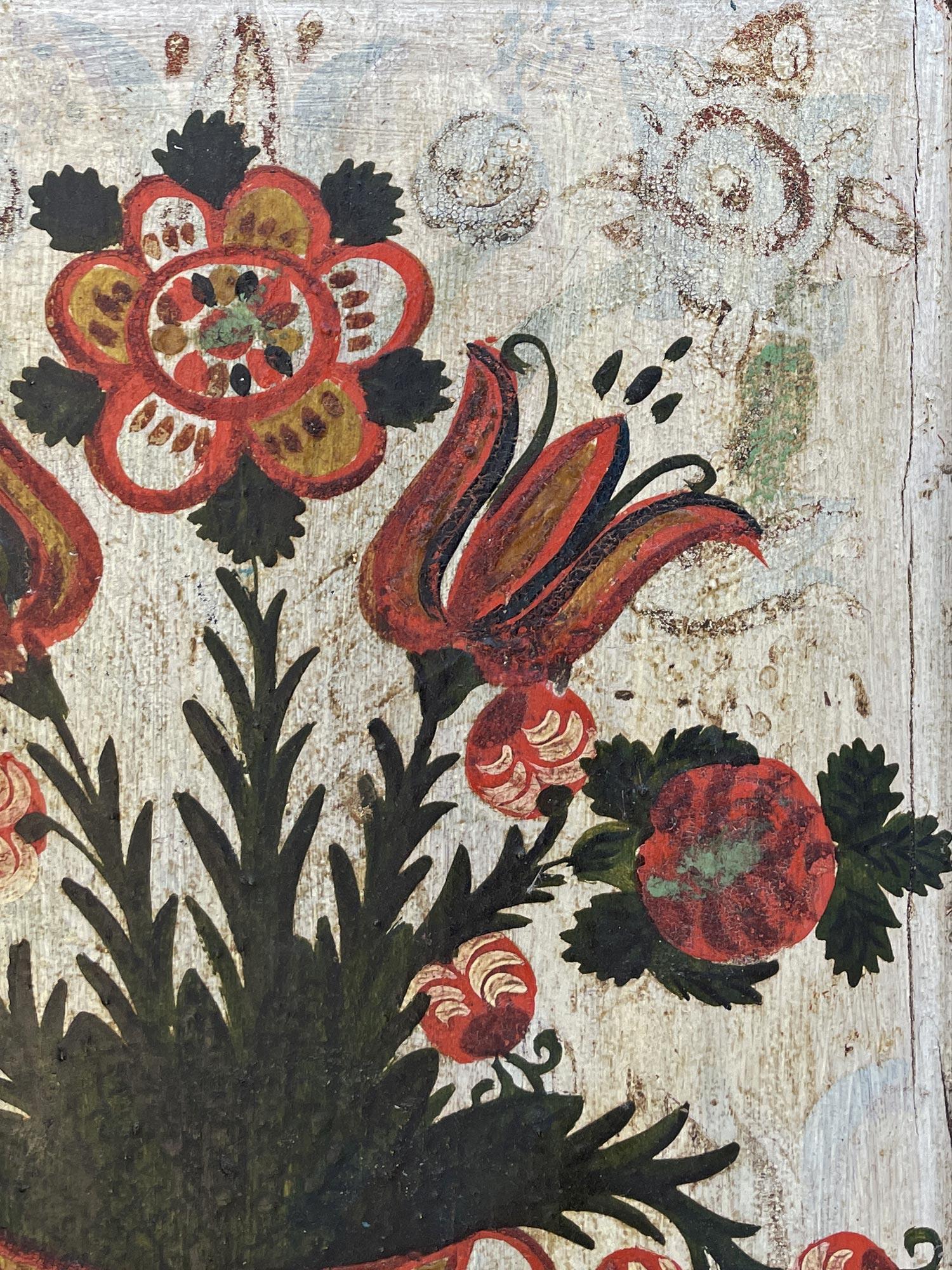 Blue Floral Painted Cupboard - European Alps - 18th Century 11