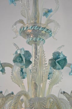 Blue Flower Murano Glass Chandelier
