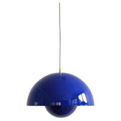 Blue Flowerpot pendant lamp by Verner Panton for Louis Poulsen, Denmark 1968